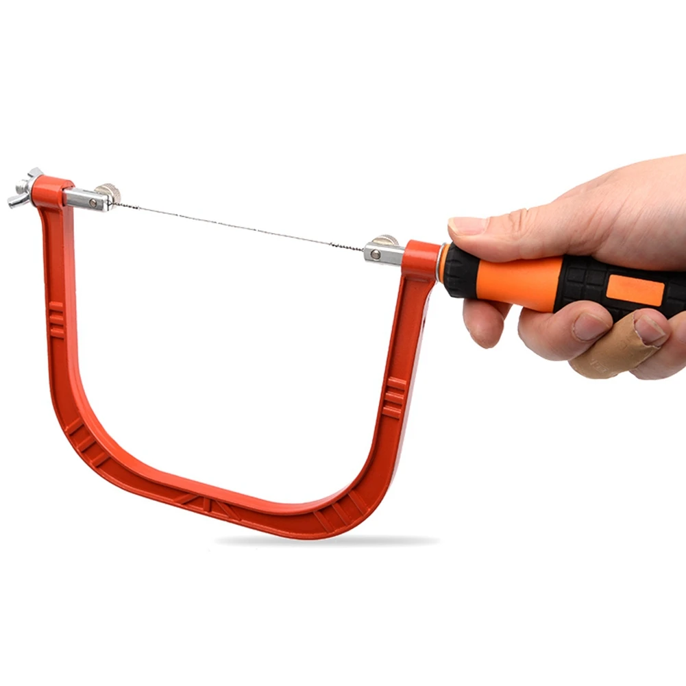 

【PARTY DAY】5Inch Fret Saw Woodworking Hand Coping Saw With Extra 10Pcs 130Mm Blades DIY Shape Cutting Tool