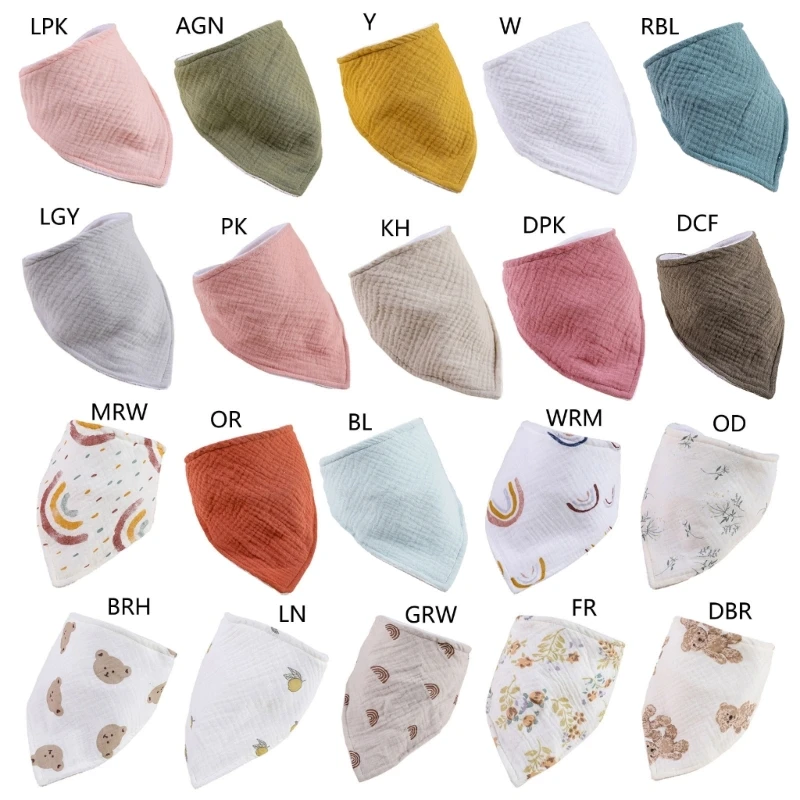 Upgrade Baby Absorbent Triangular Scarf Neckerchief Babies Soft Drool Bibs for Boys & Girls Unisex 28x28cm/11x11-inch