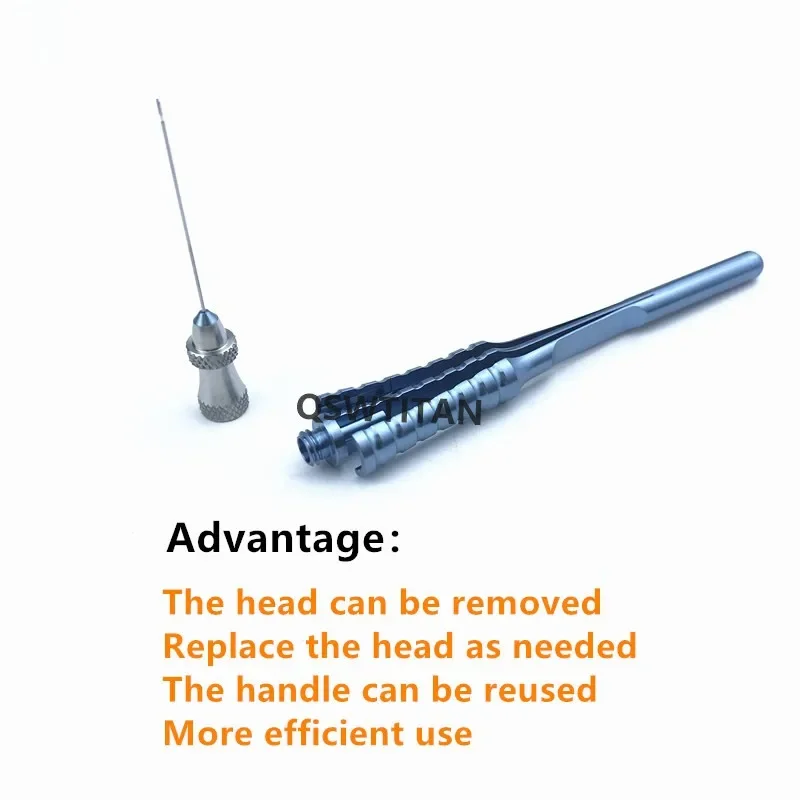 คีมแคปซูลอเร็กซิสไทเทเนียม คีมผ่าตัดแบบรุกล้ำต่ำ หัวถอดได้ 23G เครื่องมือจักษุวิทยาขนาดเล็ก อุปกรณ์ผ่าตัดเปลือกตา