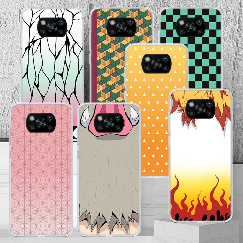 Demon Slayer Fashion Style Phone Case Cover For Xiaomi Poco X3 Nfc X4 GT X5 Pro M5S M3 M4 M2 F3 F2 F1 Note 10 A3 A2 Lite Soft