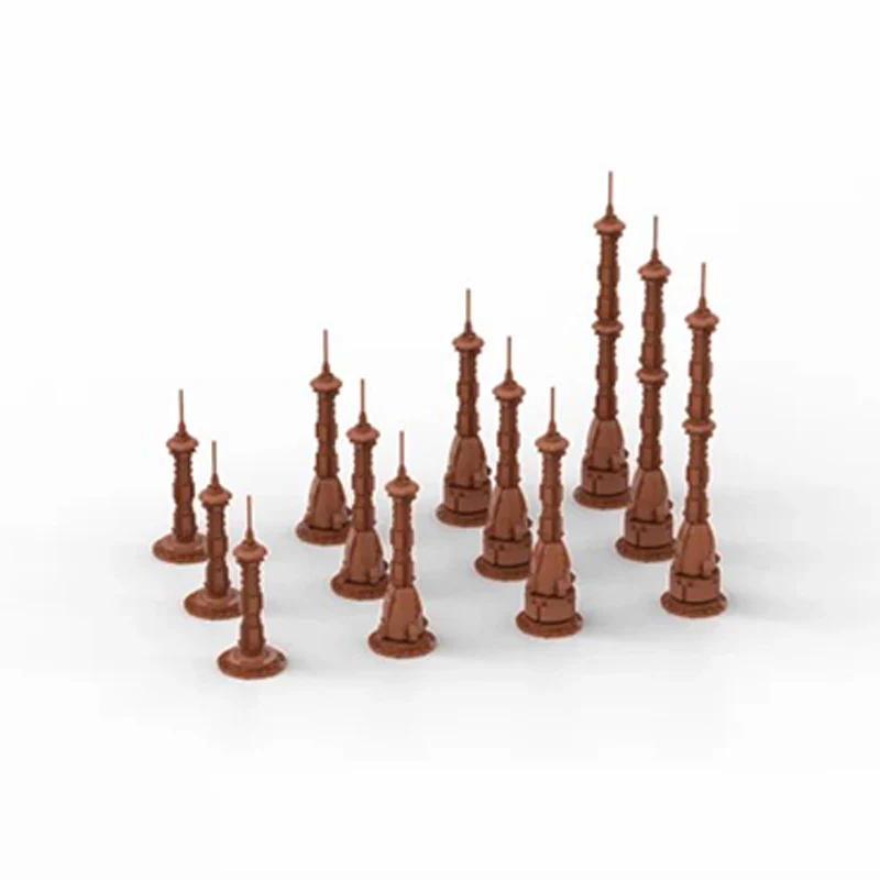 Star Movies Model MOC Building Bricks Spire Pillar Terrain Components Modular Technology Gift Holiday Assemble Children Toy Suit