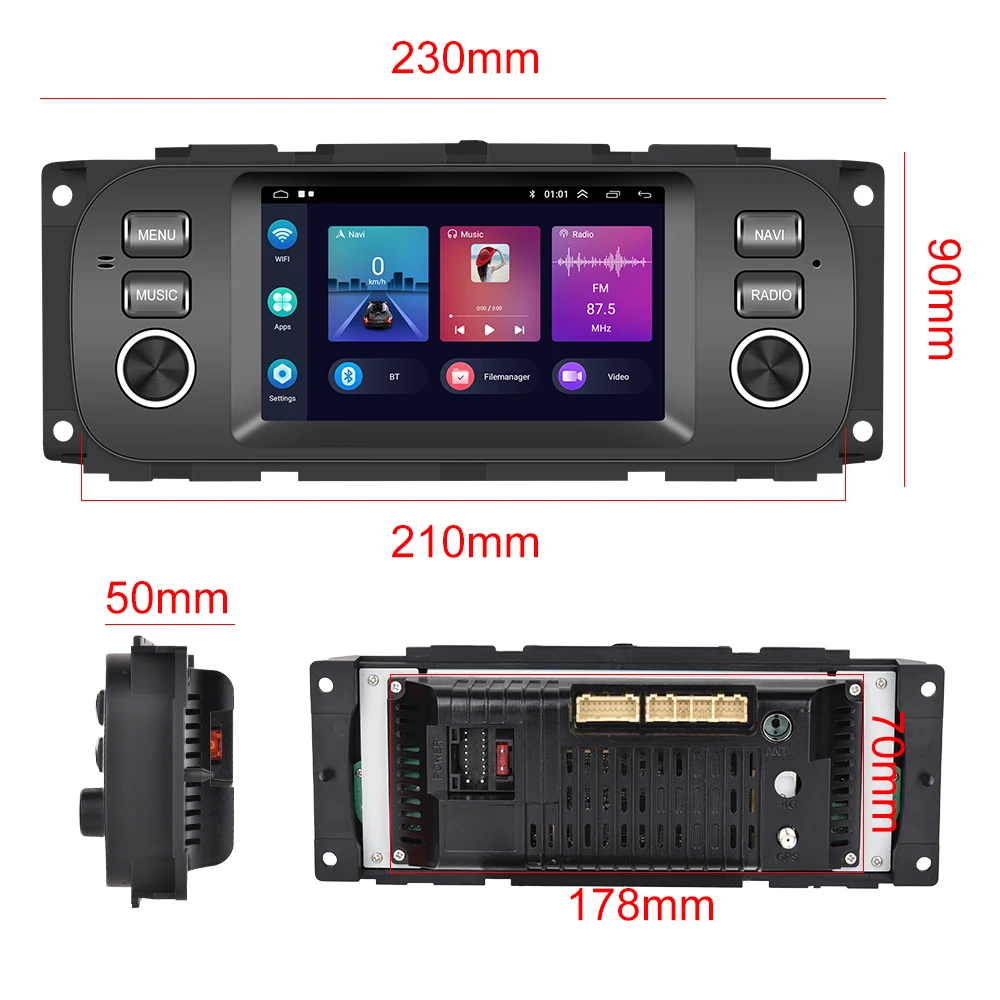 LeeKooLuu 2 Din Android 11 Car Radio GPS Wifi Wireless Carplay Player For JEEP Grand Cherokee Liberty Wrangler Chrysler Dodge