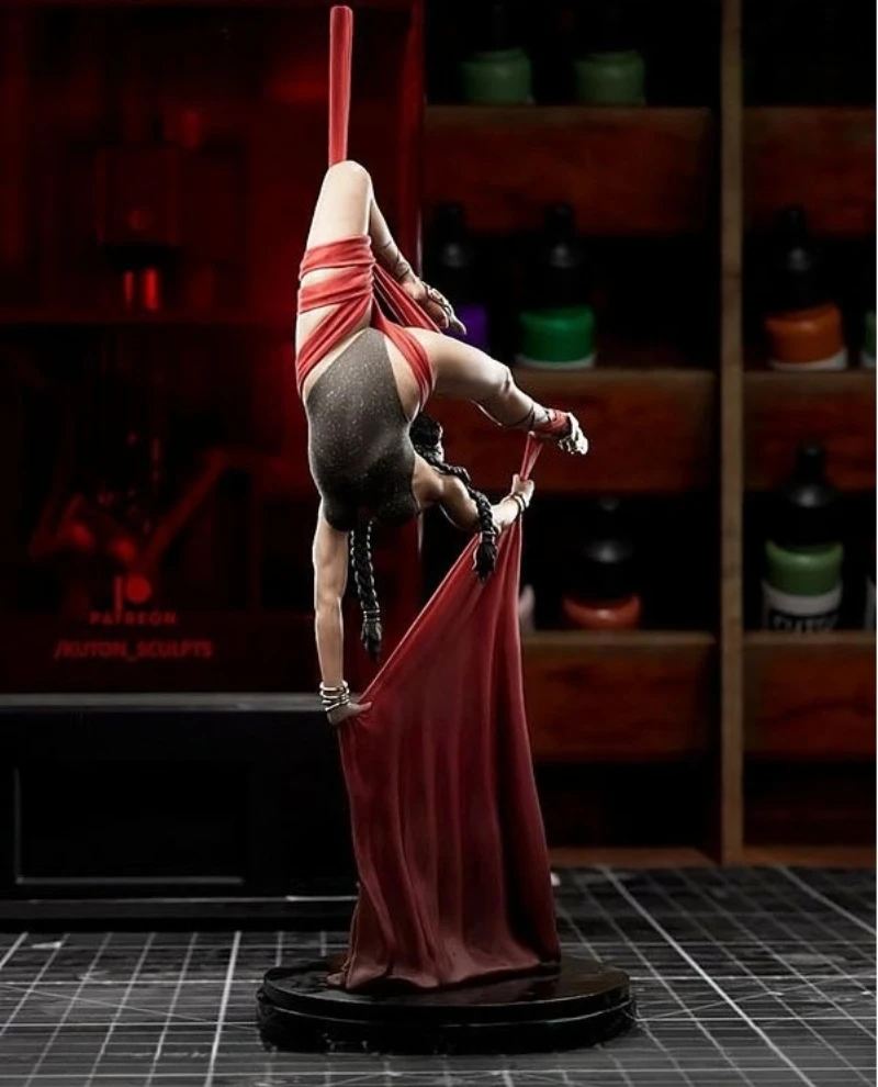 Kit de modelo de figura de resina fundida em escala 1/24, antigravidade, yoga, menina, hobby, brinquedos em miniatura, desmontado, sem pintura, diorama diy