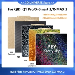 For QIDI Q1 Pro/X-Smart 3/X-MAX 3 PEI Build Plate 185/250/280/330mm Double Sided PEY PEO Chameleon Sheet Magnetic Bed