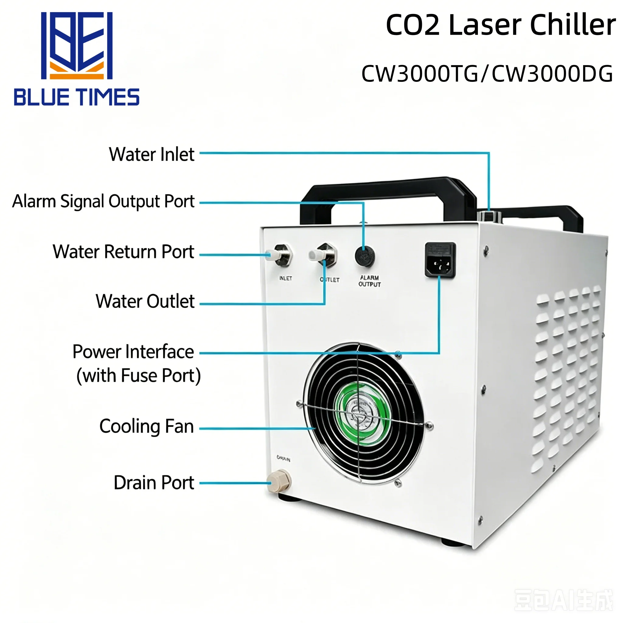 مبرد مياه صناعي بسعة 9 لتر CW3 - مراجعة Laser Chiller Water Cooler وسعره