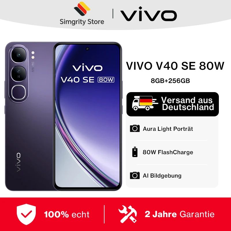 Smartphone VIVO V40 SE 80W 5G, écran AMOLED 6.67 Smartphone VIVO V40 SE 80W 5G, écran AMOLED 6.67
