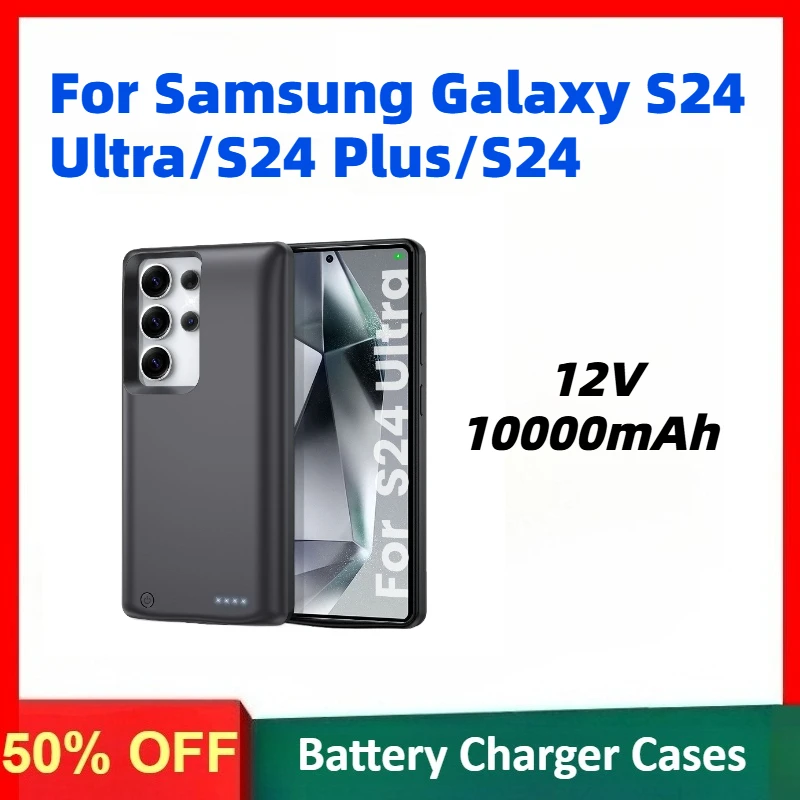 

10000mAh 12V Battery Charger Cover for Samsung Galaxy S24 Ultra/S24 Plus/S24 Wireless Charging Battery Case Portable Charging
