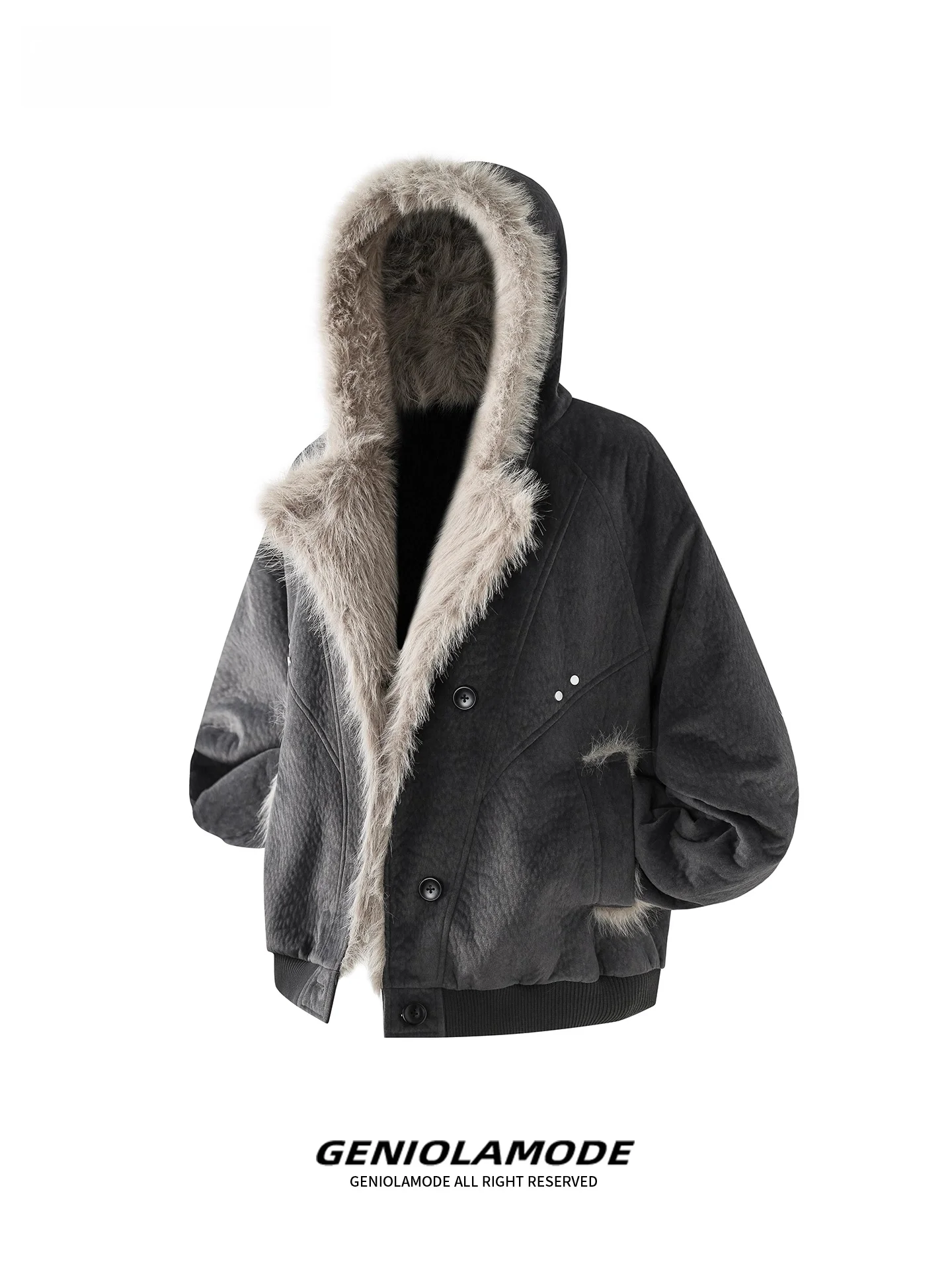 

Genio Lamode American Deconstructed Cotton Jaet Men's Winter Heavy Embroidery Cool Haome Trendy Outerwear