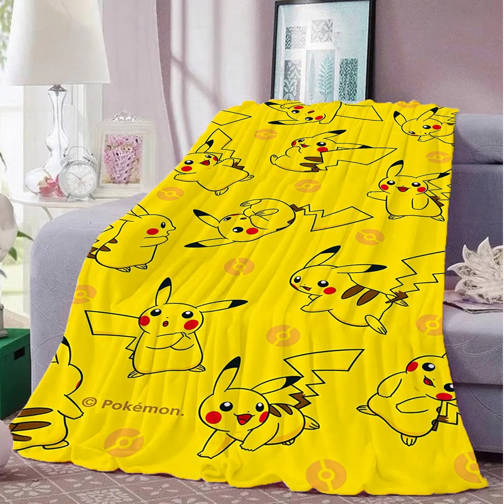 Kawaii P-Pikachus Sofa Blankets for Bed Anime Blanket Home and Decoration Christmas Summer Comforter Camping Bedspread the Beds