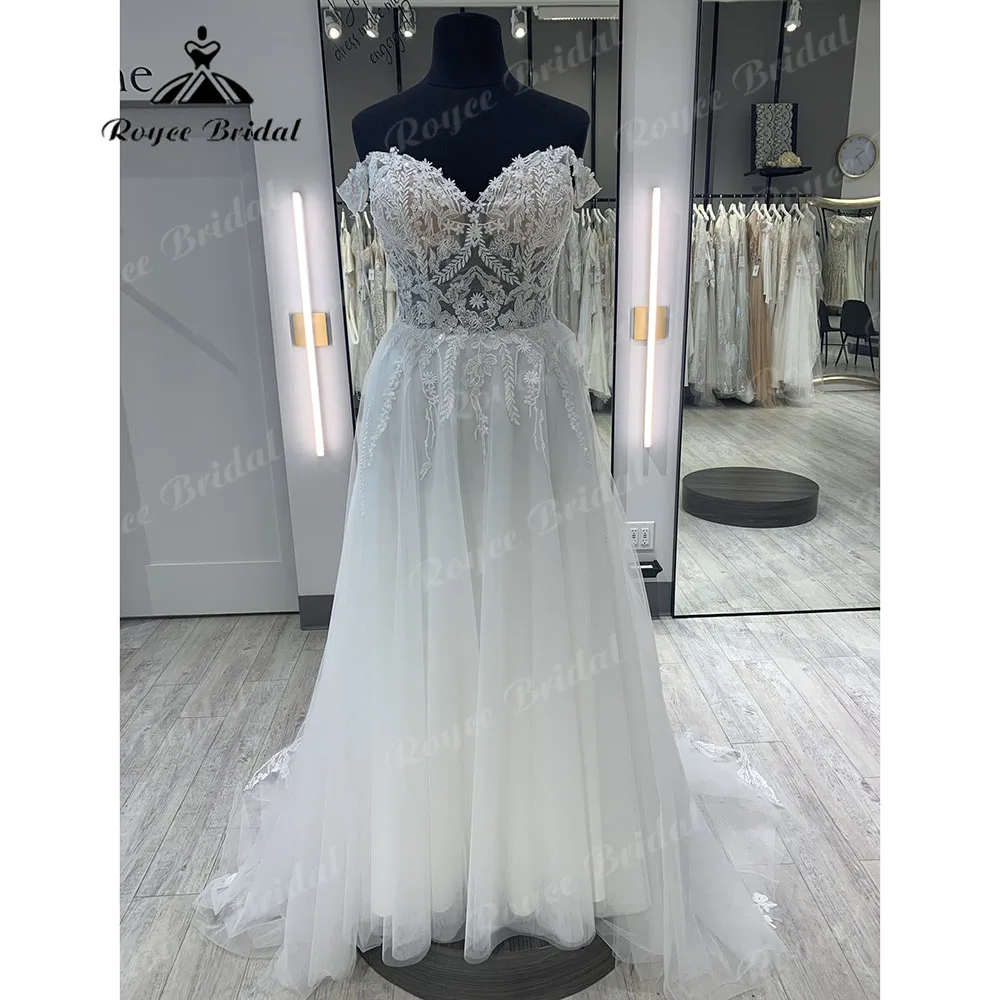 Vintage Short Cap Sleeve Lace Appliques Boho Women Wedding Dress for Bride 2024 Bridal Gown vestidos para bodas mujer invitada