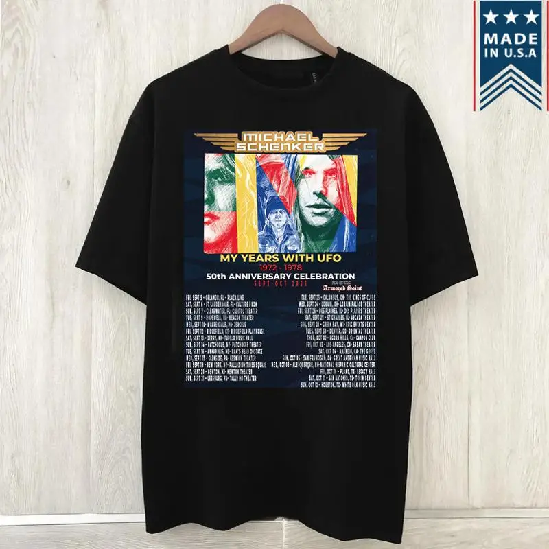 MICHAEL SCHENKER mis años con UFO USA TOUR 2025 camiseta tamaño completo S 5XL