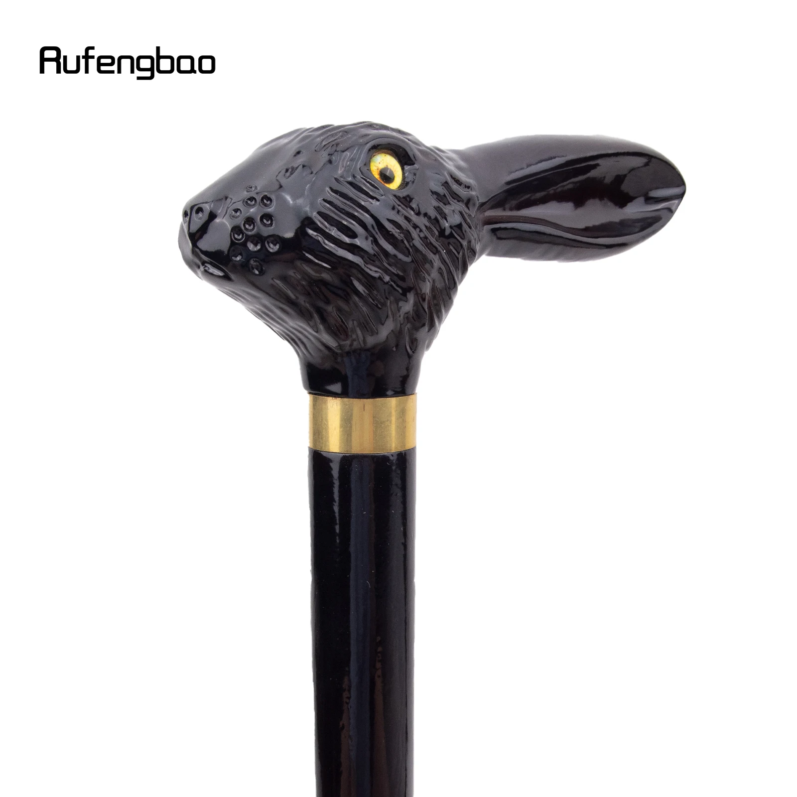 Rabbit Black Wooden Fashion Walking Stick Decorative Vampire Cospaly Party Wood Walking Cane Halloween Mace Wand Crosier 96cm