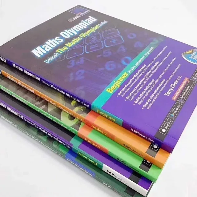 5 livres/ensemble SAP Maths Olympiad, cahiers d'exercices de mathématiques, livres de problèmes mathématiques en anglais, livres pédagogiques