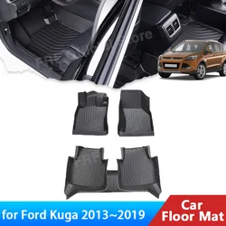 for Ford Kuga Escape 2 MK2 2013 2014 2015 2016 2017 2018 2019 II Accessories Car Floor Mat Foot Panel Line Carpet Pad Waterproof
