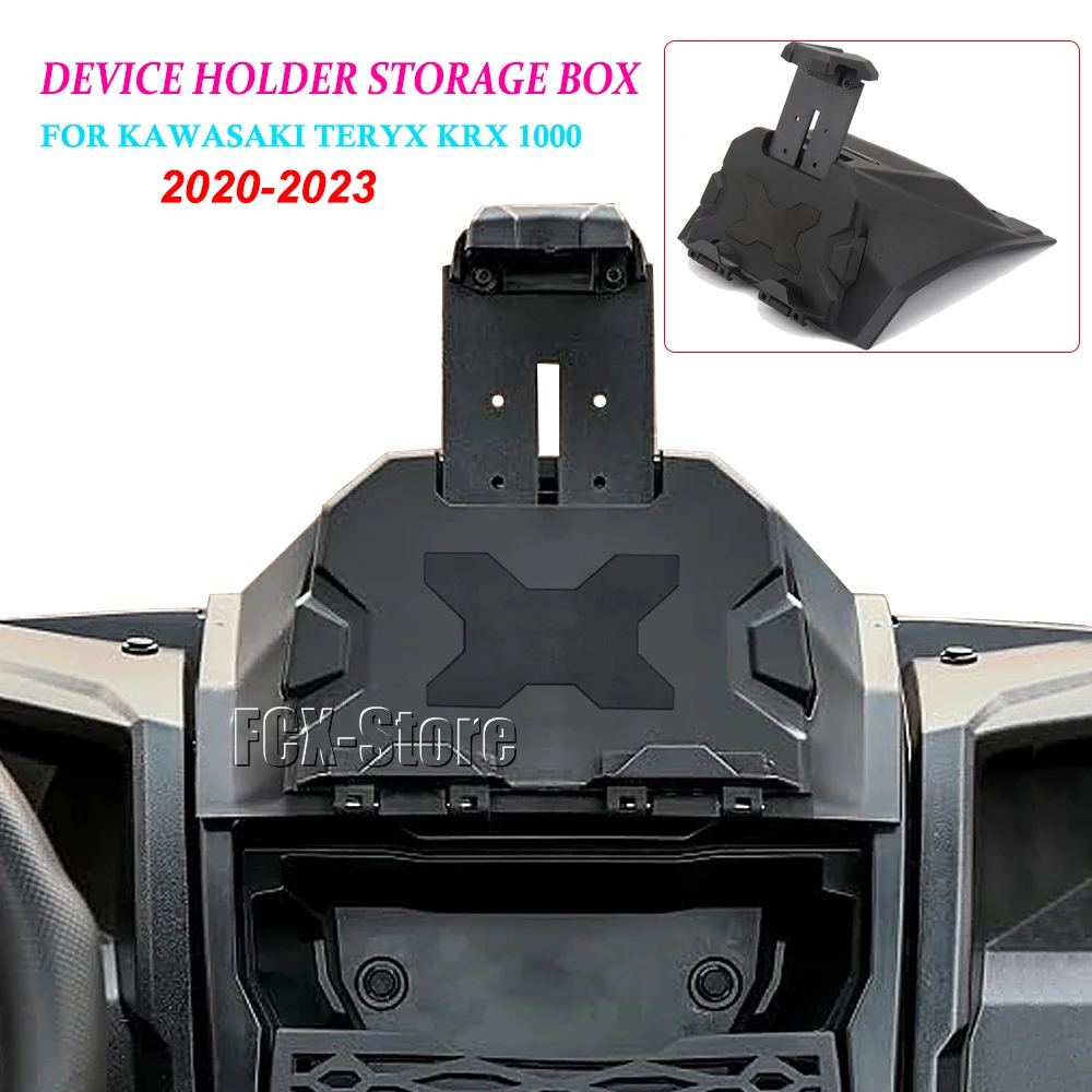 Black Electronic Device Tablet Phone Holder With Storage Box New Accessories For Kawasaki Teryx KRX 1000 2020 2021 2022 2023