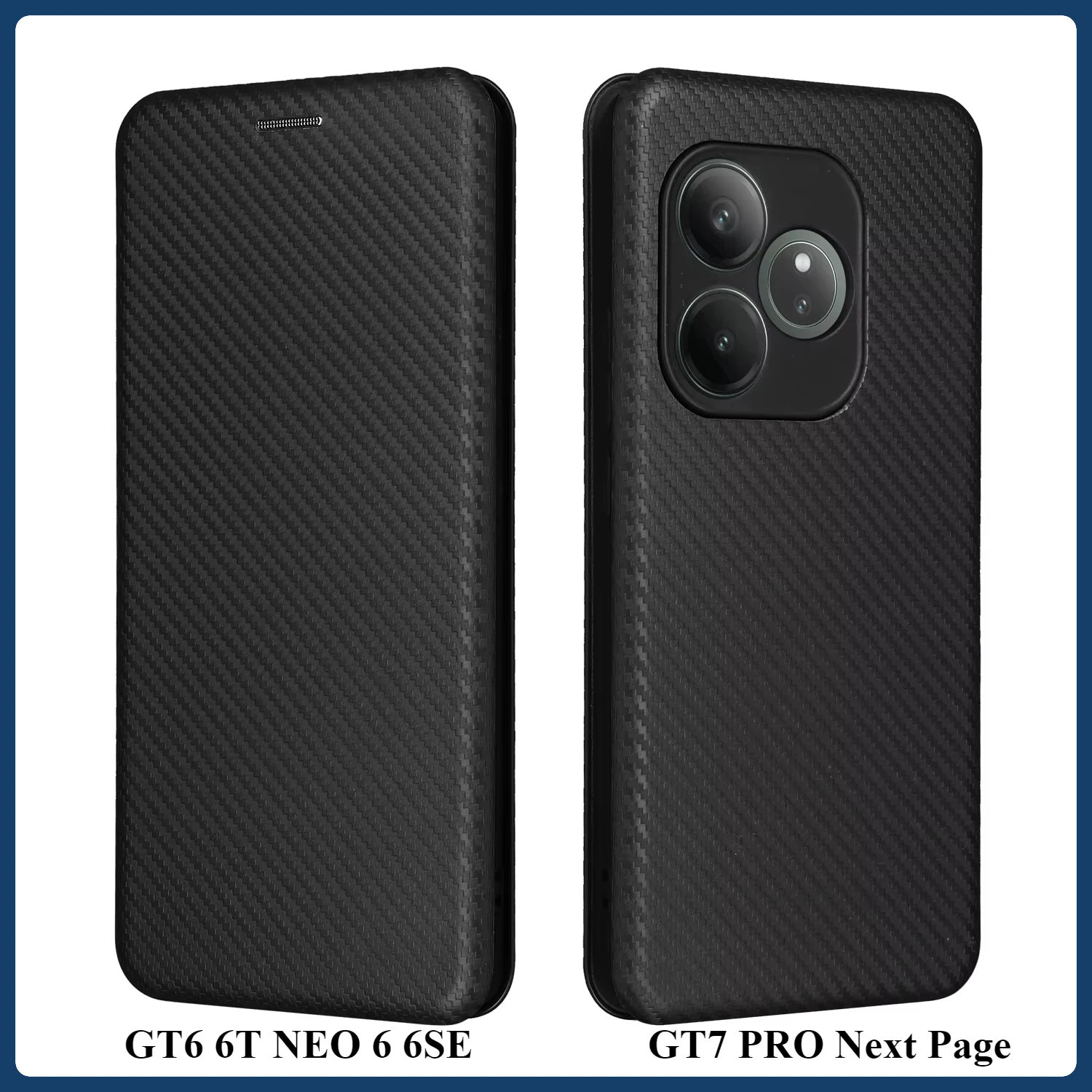 Realme GT 6 6T GT6 GT6T NEO 6 SE 7 Luxury Carbon Fiber Skin Leather Case Book Magnet Flip Cover GT7 Realme GT NEO6 SE Phone Bags