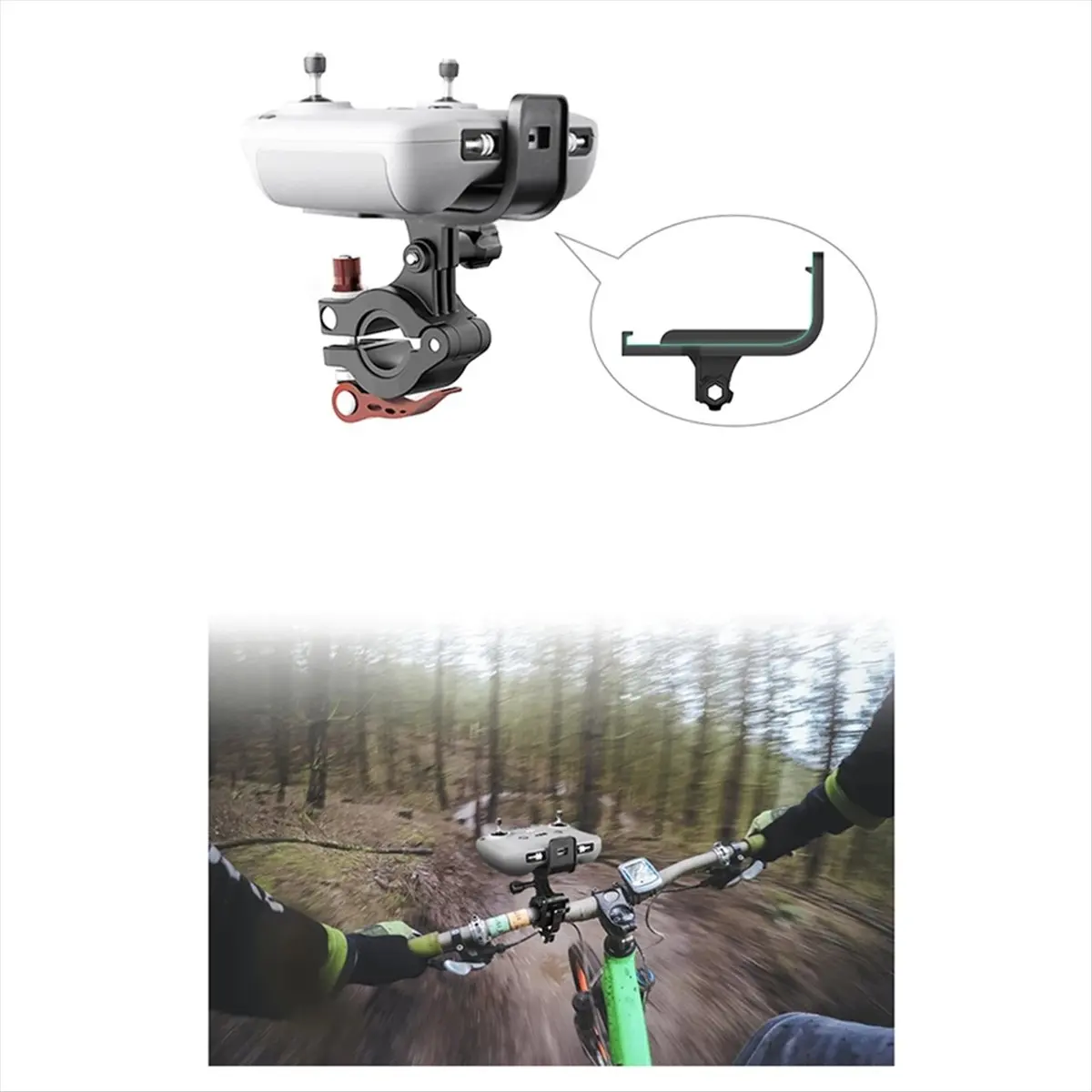 

(ABDH) Кронштейн-держатель для пульта управления DJI RC-N1/N2/N3 на руль велосипеда, крепление для аксессуаров DJI