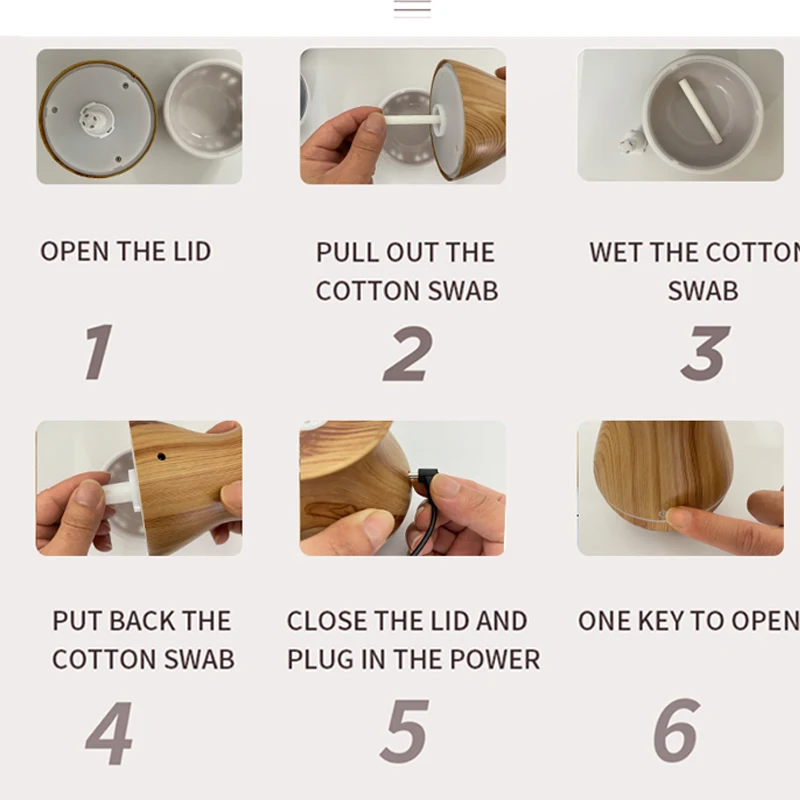 130ml Grano di Legno Mini Umidificatore Diffusore di Olio Essenziale Spray Camera Da Letto Umidificatore Atomizzatore Aromaterapia Diffusore Muto Casa