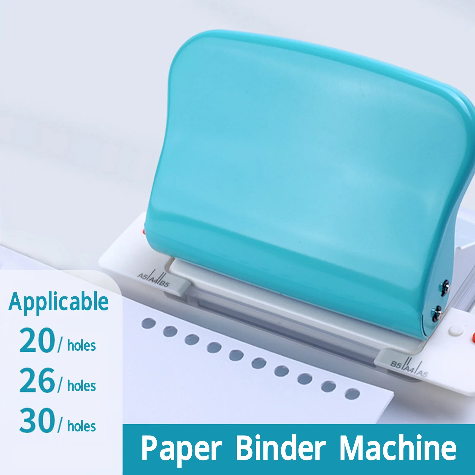 Paper Spiral  Machine Accurate Punching Non Slip Portable Coil Book Hole Puncher with Scale Line for Desk for A4