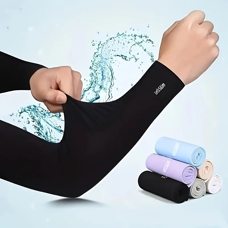 

Summer Sun Protection Arm Sleeves – Thin Elastic Breathable for Outdoor Cycling & UV Protection, 5 Pairs