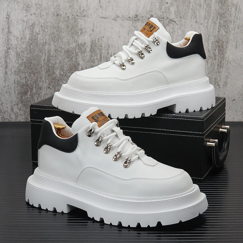 

High Quality Chunky Sneakers Men Leather Casual Shoes Fashion Breathable Platform Male Sport Shoes Zapatillas Deportivas Hombre