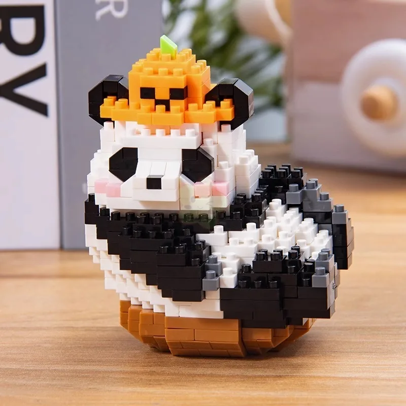 Creative DIY Assemable Animal Cute MINI Chinese Style Animal Panda Building Block Educational Boy Toys For Children Model Bricks