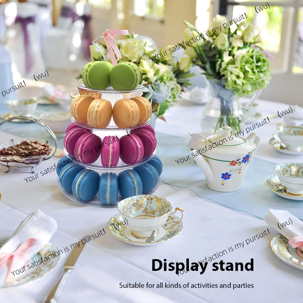 PVC 4/6 Layer Cake Rack Transparent Candy Rack, Macaron Cupcake Display Tray Household Party Supplies