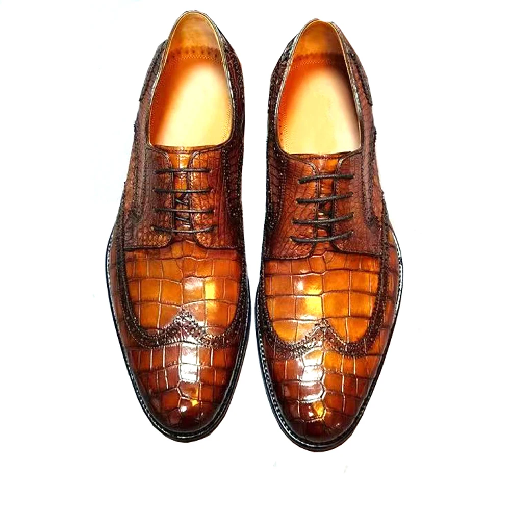 

Новые мужские туфли Yinshang, мужские туфли из крокодиловой кожи, туфли для свадьбы, офиса и деловых встреч.