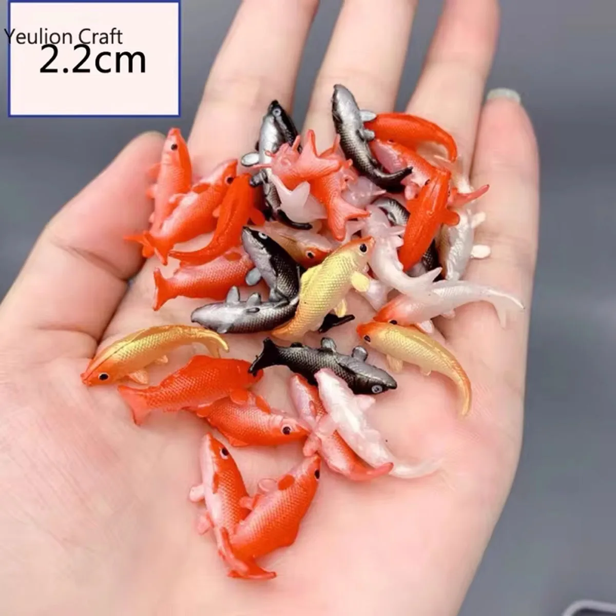 YeulionCraft 5 Pcs/Set Soft PVC Goldfishes Models Epoxy Filling Material Crystal Ocean Resin 3D Mini Fish Modeling Filler