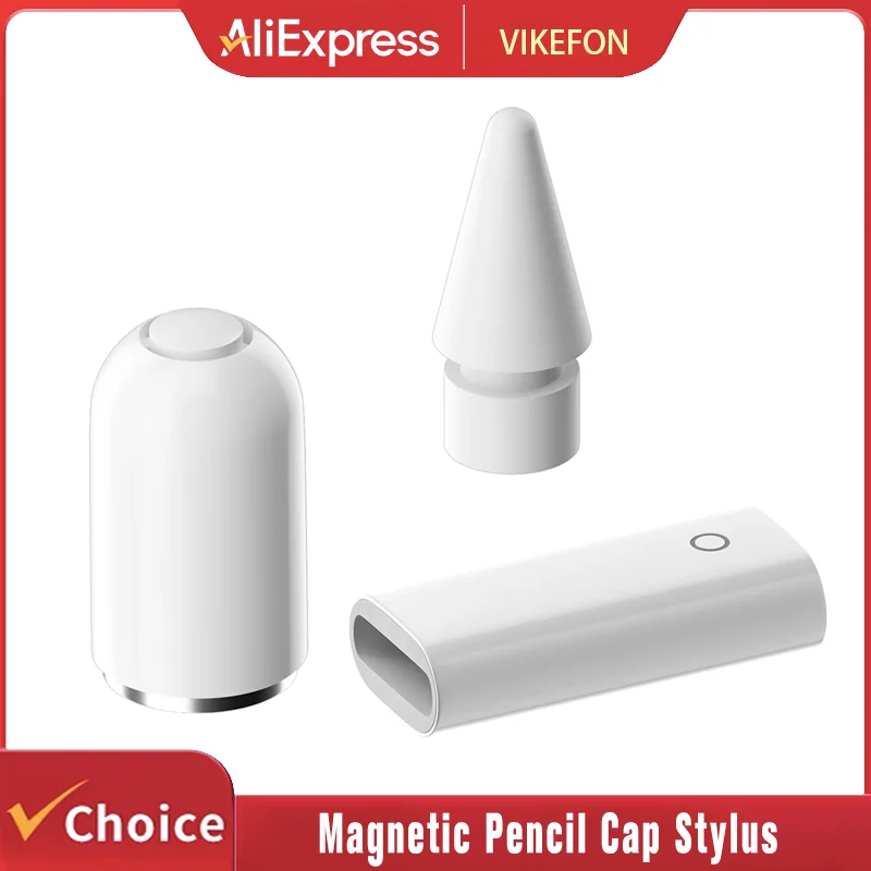

3PCS/Set Charging Adapter Magnetic Pencil Cap Stylus Replacement Built-in Smart Chip Lightweight for Apple Pencil 1 Accessories
