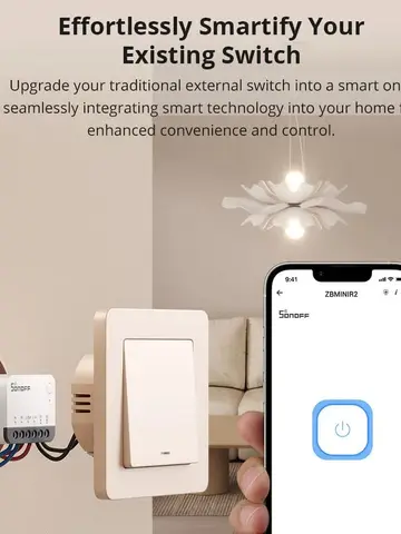 Умный выключатель SONOFF ZBMINIR2 с Zigbee и дистанционным управлением — изображение товара