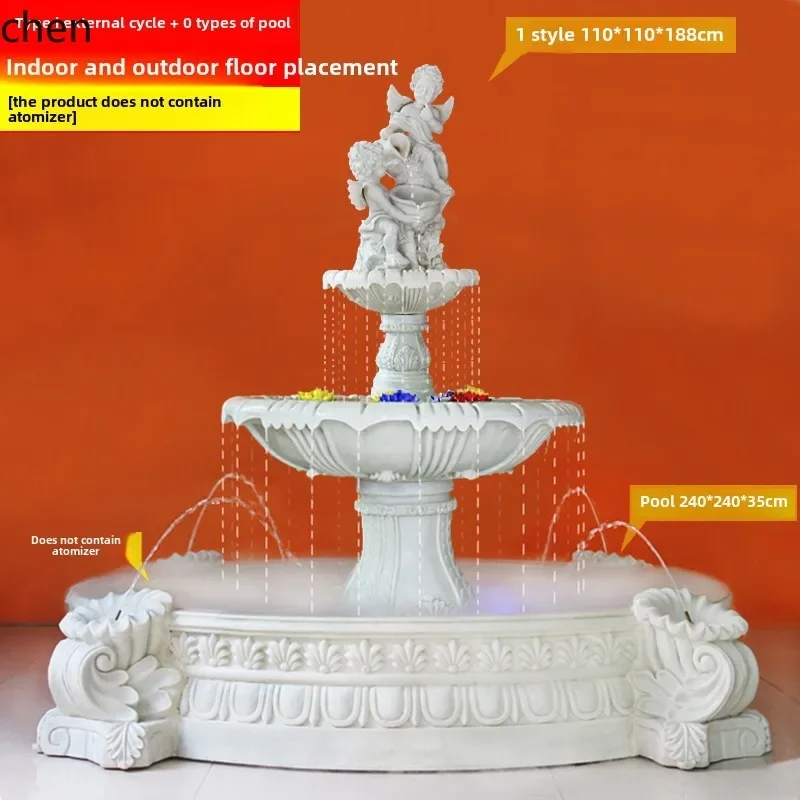 YFY  Flowing Water Fountain Sculpture Outdoor Rockery Fish Pond Courtyard Water Feature Decoration Floor Ornament