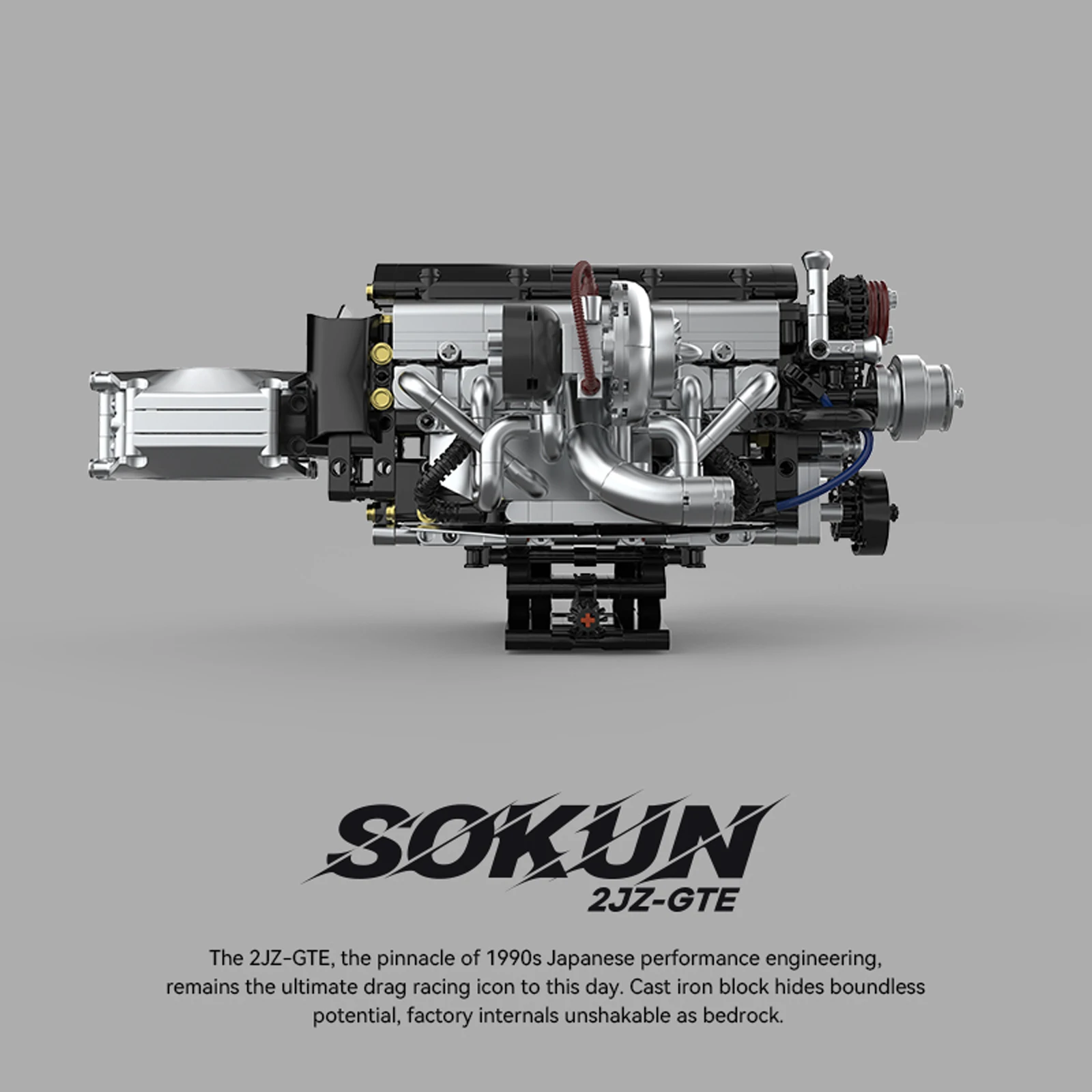 PB8814 2JZ-GTE Motore Building Blocks Modello Versione statica Tecnico Meccanico di Montaggio Giocattolo Educativo Giocattolo FAI DA TE Regalo Per Bambini