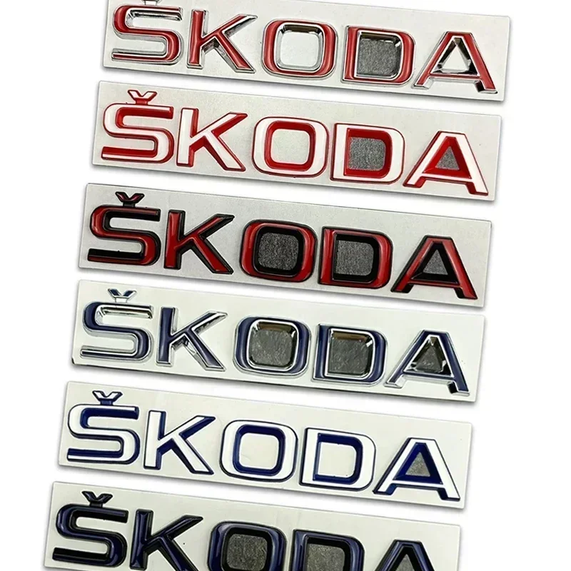 Metal Car Styling Rear Trunk Emblem Stickers for SKODA Rapid Kodiaq Superb Yeti Karoq Octavia A7 Tour RS Kamiq Badge Accessories