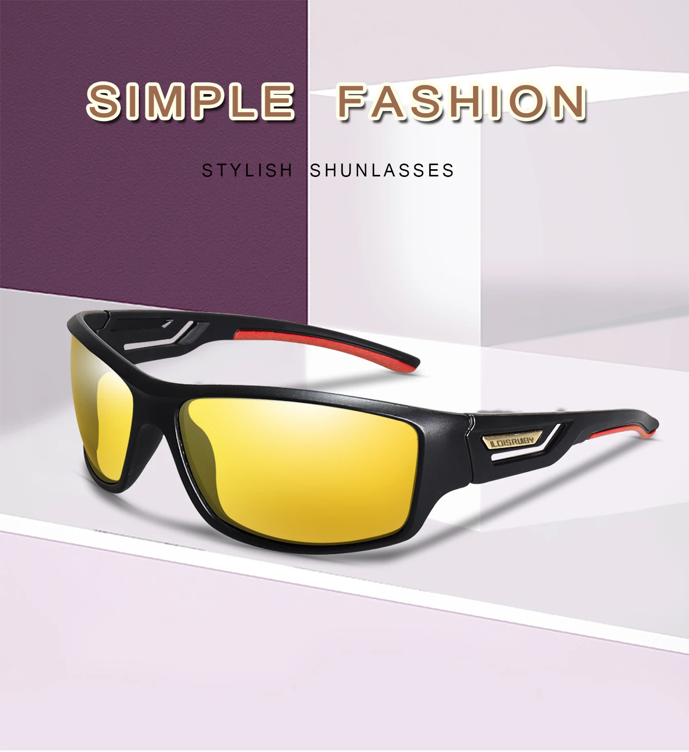 Polarisierte Nachtsicht-Sonnenbrille für Herren und Damen, ovale Linse, Vollformat-Brille, Fahren, Angeln, Laufen, Radfahren – Detail 1