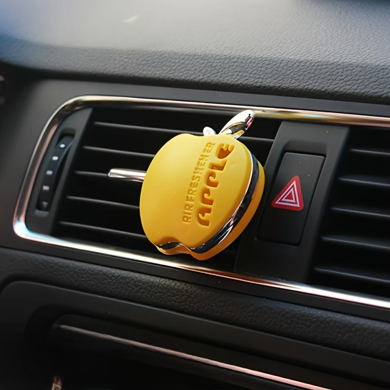 An apple-shaped car air freshener with floral fragrance - featuring a decorative ventilation clip design 6
