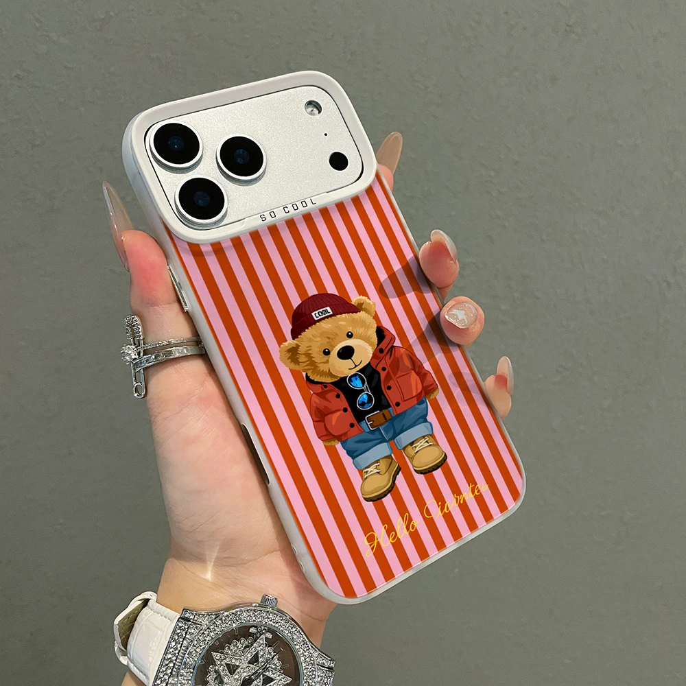 Für iPhone 17 15 16 14 Pro Max Hülle Plus Gestreiftes Cooles Bärenmuster Cover Für iPhone 13 11 12 ProMax XS XR XS 7 8 Plus 16E Hüllen – Detail 8