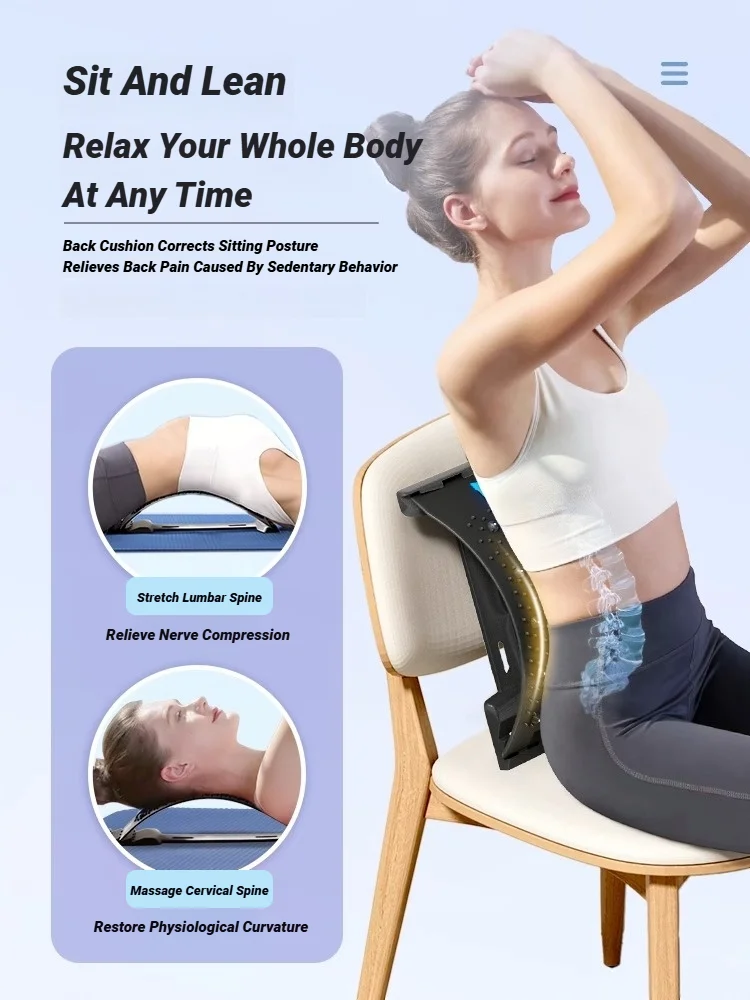 Back Massager Stretch Lumbar Support Relaxation Spine Pain Relief Vertebral Relaxer Stretches The Lower Traction Corrects Waist