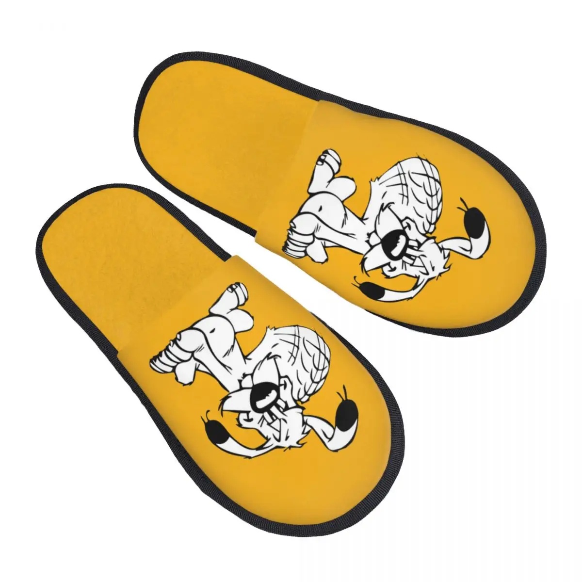 Custom Asterix And Obelix Guest Slippers for Bedroom Women Adventure Manga Getafix Dogmatix House Slipper