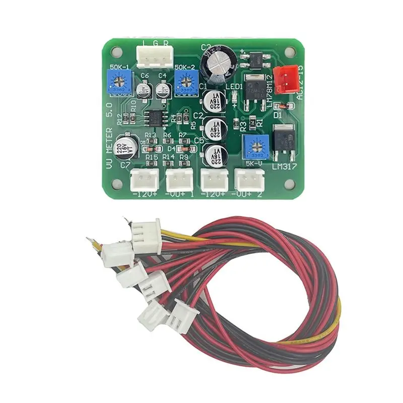 A42T-VU Level Audio Meter Stereo Amplifier Board+2Pcs VU Meter 9-12V DC Stereo Amplifier Board Level Indicator Durable - view 5