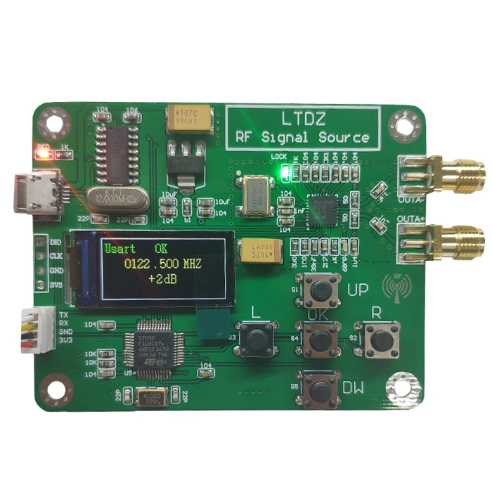 LTDZ MAX2870 0.96 inch OLED  STM32 23.5-6000MHz Signal Source Module USB 5V Powered Frequency and Modes Accessory