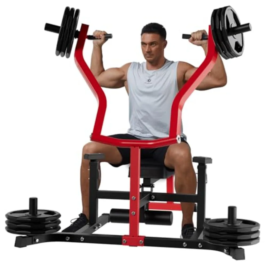 

Home Gym Adjustable Bench Press Machine: 150LBS Ccity Steel Frame Black Independent Converging Arms for Chest Shoulder AB Worko