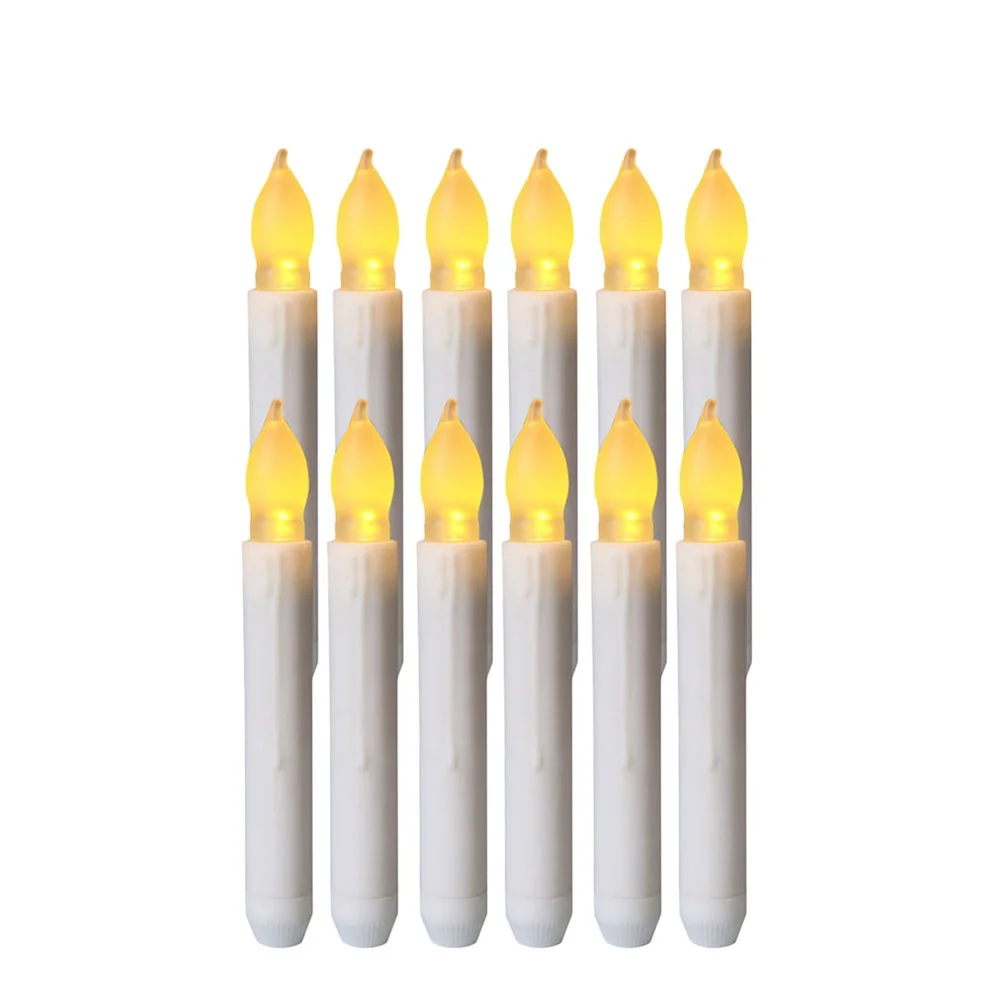 

12 Pcs LED Candles Electronic Wax Tealight Flameless Flickering Christmas Decorations Safe Indoor Operated Timer LED