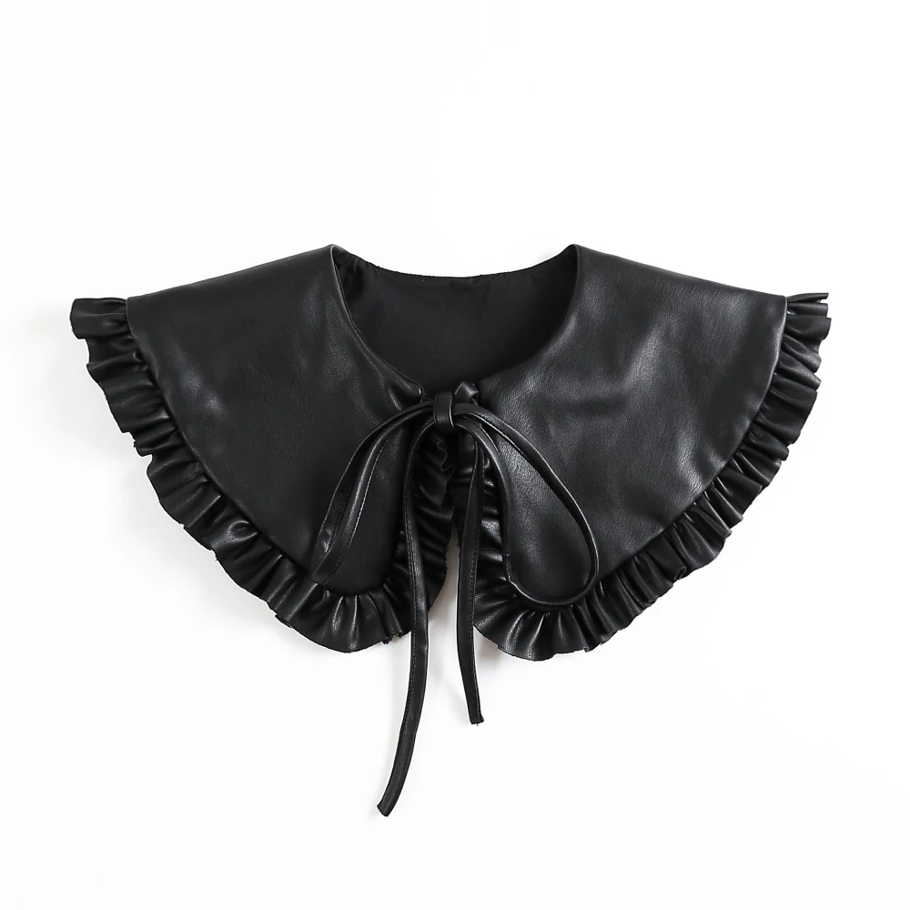 

South Korea autumn new fashion temperament doll collar fake collar ruffle collar lace leather shawl