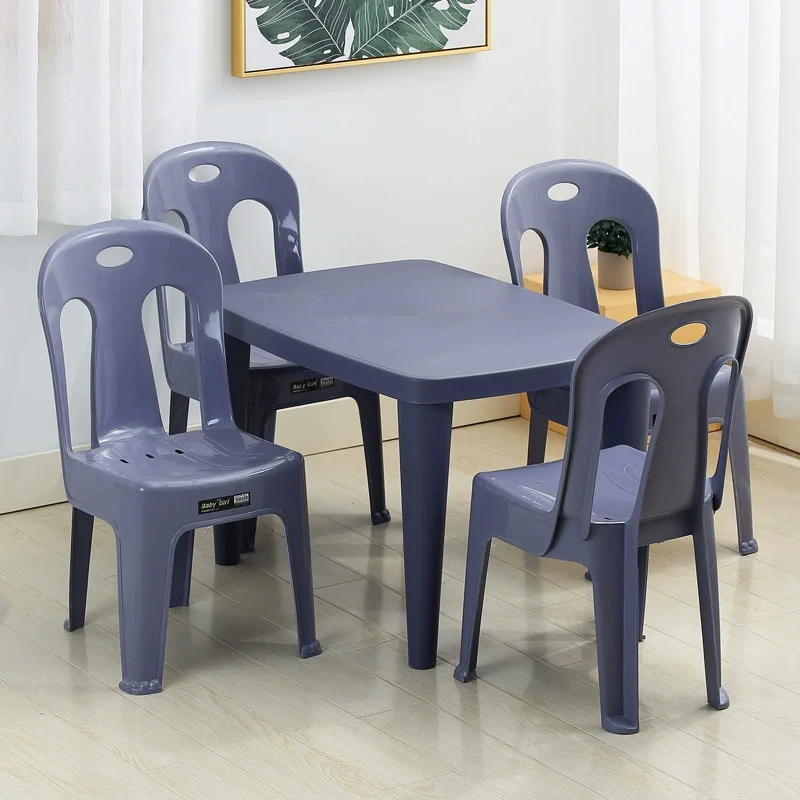 Plastic Kids Study Table And Chair Set, Household Writing Desk, Casual Learning Furniture For Living Room Children