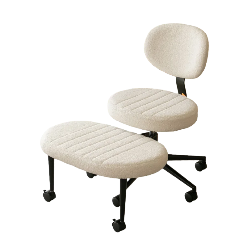 Modern cross-legged lounge chair, velvet fabric, rotatable, height adjustable, with foot pedals, suitable for living rooms