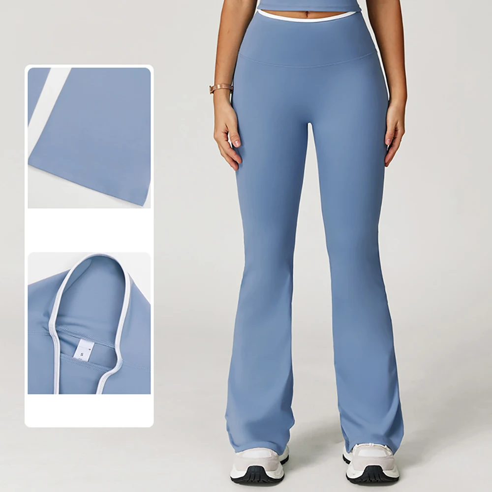 ارتفاع الخصر اليوغا مضيئة طماق للنساء واسعة الساق الصالة الرياضية الجوارب التحكم البطن سليم صالح الرقص السراويل