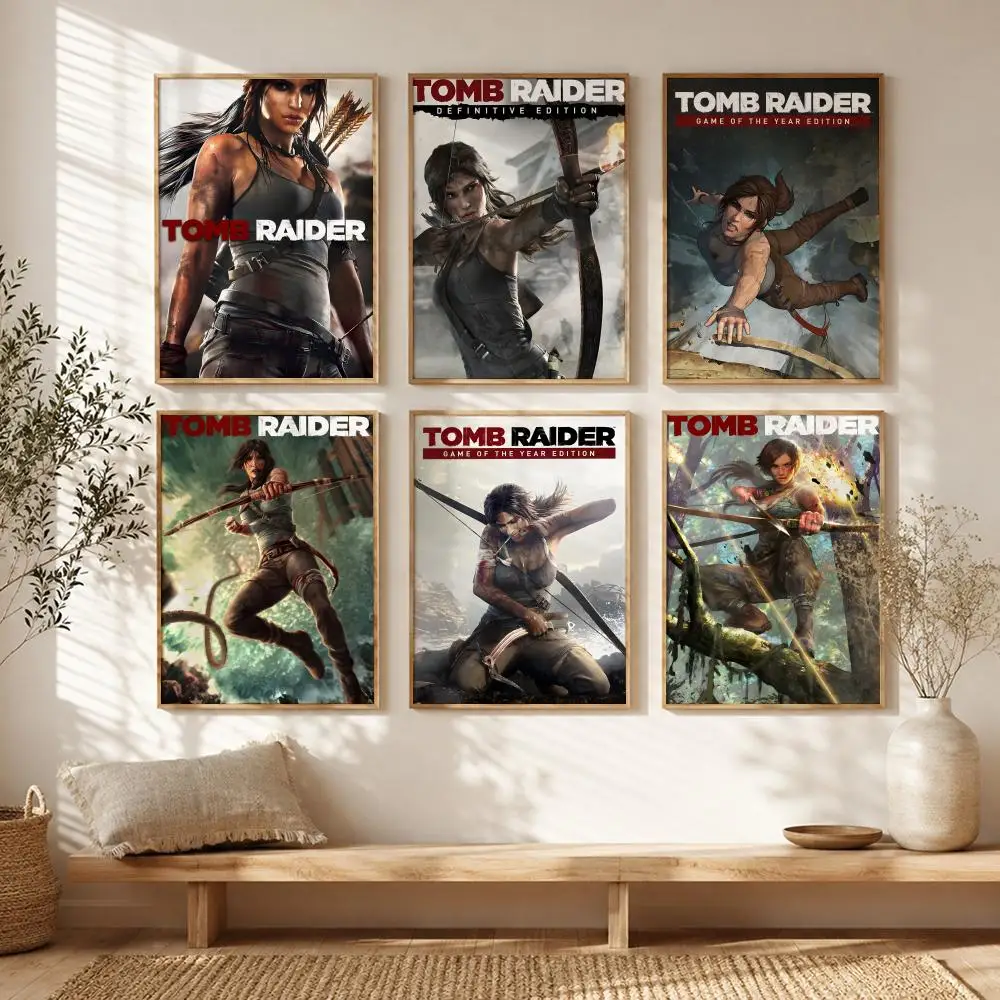 Adventure Game T-Tomb Raider Poster All-match HD Waterproof Self-Adhesive Wall Art Sticker For Home Bedroom