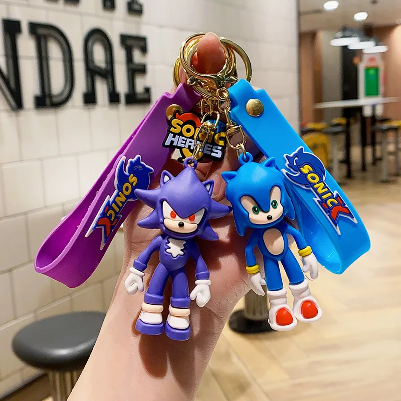 Cartoon Sonic  Car Keychain Couple Bag Pendant Decoration Small Gift Cute Variable Speed Sonic Key Ring Sonic Mouse Key Chain