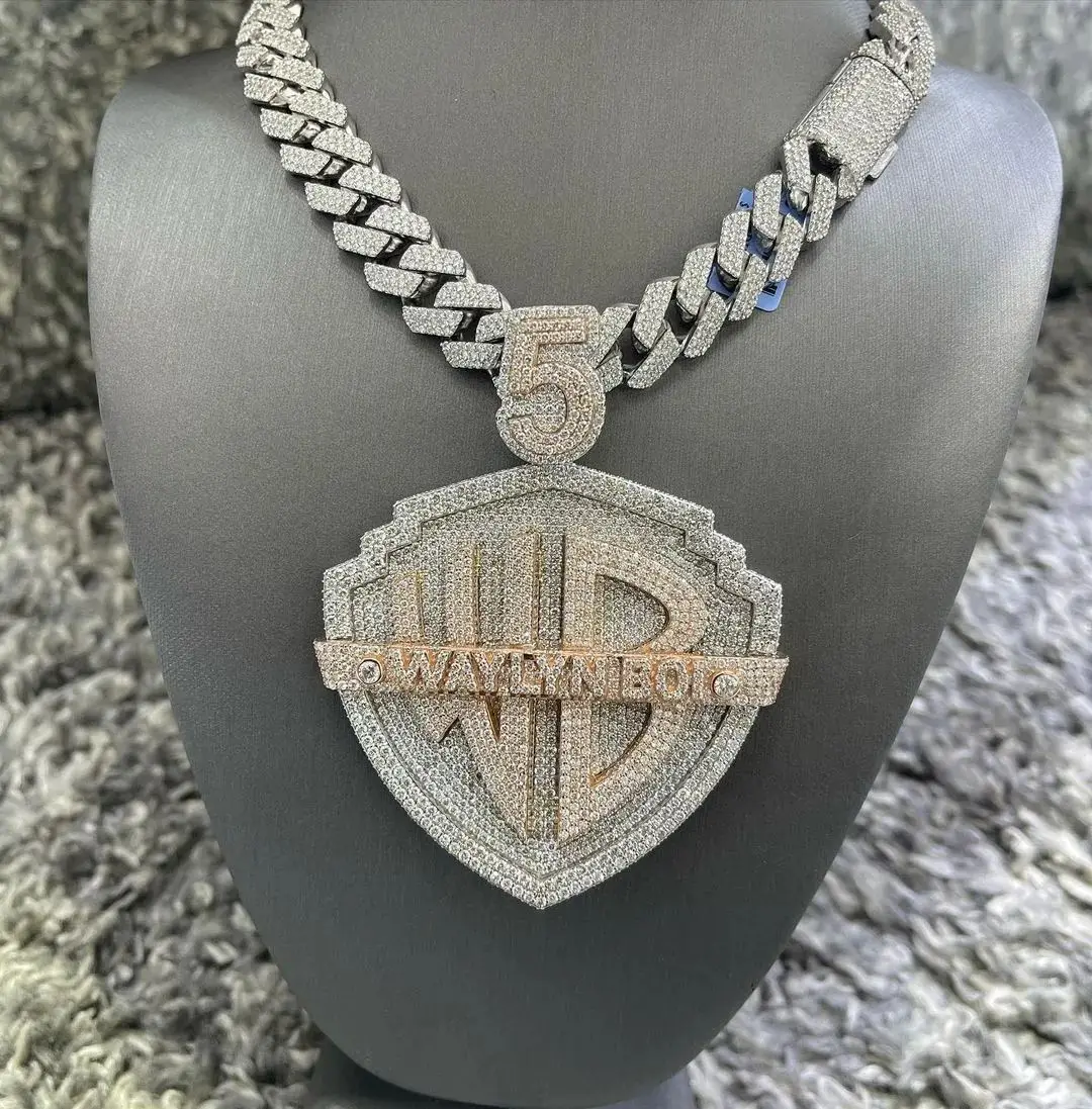 

Подвески с индивидуальным портретом из серебра 925 пробы с настоящим муассанитом VVS, в стиле хип-хоп, с эмалью, высококачественные ювелирные изделия, роскошные подвески.